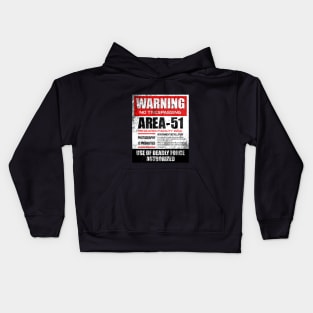 Warning Area 51 Kids Hoodie